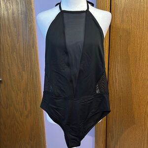 Ted Baker Black Halter One-Piece Swimsuit size 3.